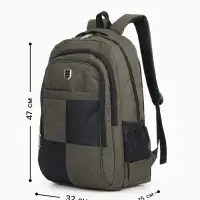 Рюкзак школьный на молнии, 2 отдела, 4 кармана, размер 32&times;15&times;47 см, хаки