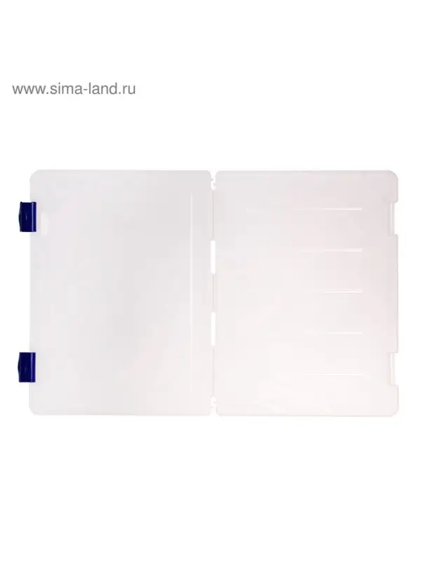 Папка для документов А4 Стамм, 230&times;305&times;23 мм, пластик, прозрачный корпус, синие защелки