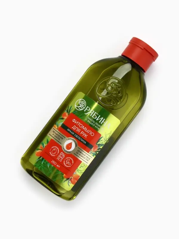 Мыло жидкое для рук, увлажнение и забота, аромат облепихи, 250 мл, Рябина Мыло жидкое для рук, увлажнение и забота, аромат облепихи, 250 мл, Рябина