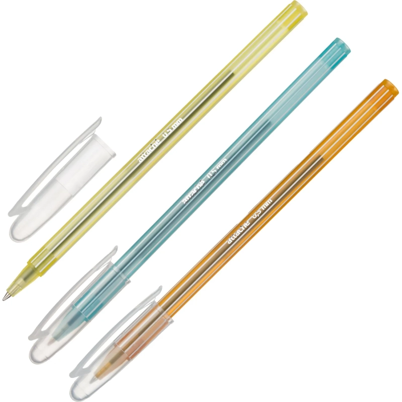 Ручка шариковая неавтомат. цвета корп в асс.,линия0.5мм,син