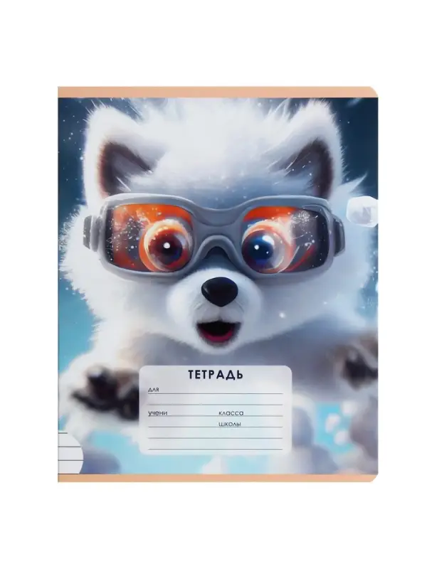 Комплект тетрадей из 10 штук, 12 листов в линию Calligrata "Пушистые друзья", обложка мелованный картон, блок офсет, 5 видов по 2 штуки