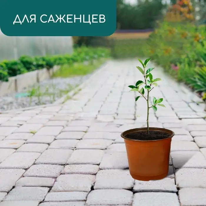 Горшок для рассады, 1.5 л, d=15.5 см, h=12.5 см, мягкий пластик, терракот, Greengo Горшок для рассады, 1.5 л, d=15.5 см, h=12.5 см, мягкий пластик, терракот, Greengo