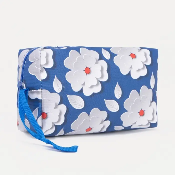 Косметичка дорожная на молнии, с ручкой, цвет синий