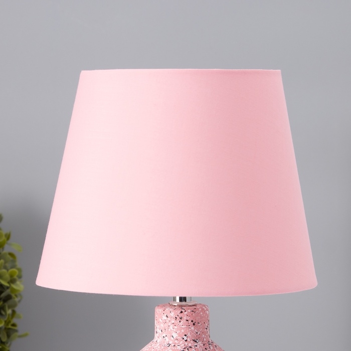 Настольная лампа с абажуром RISALUX «Лавр», 1×Е14, 40 Вт, розовый, 20×20×35 см