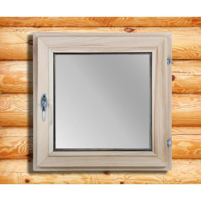 Окно, 50×50см, однокамерный стеклопакет, из липы Окно, 50×50см, однокамерный стеклопакет, из липы