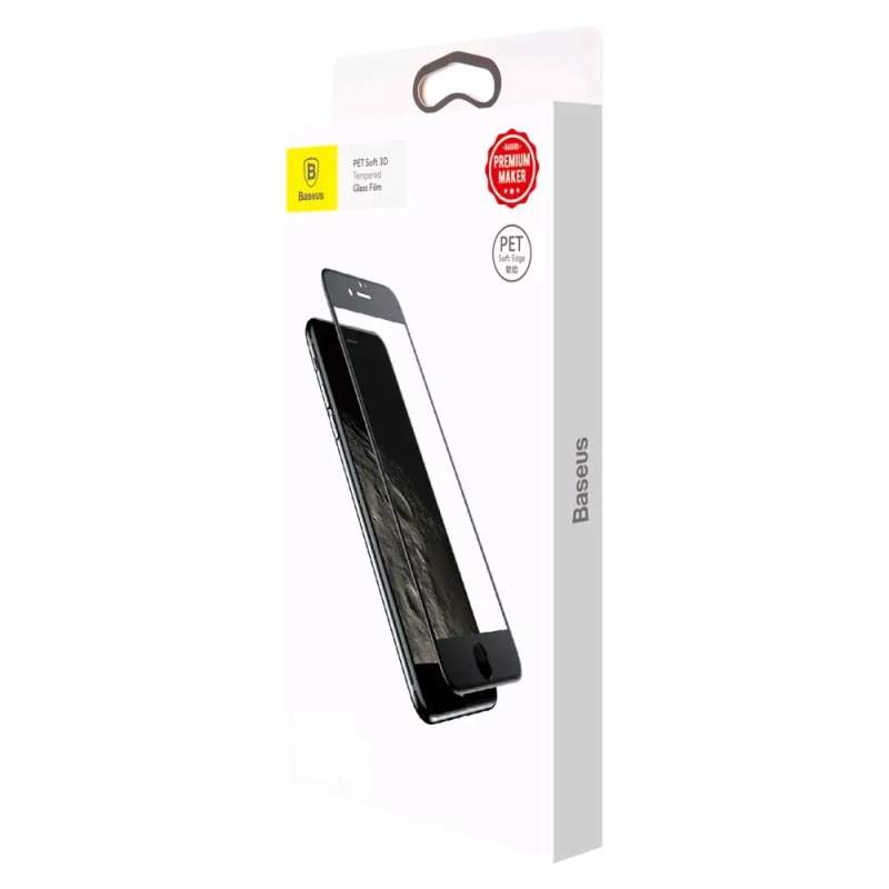 Защитное стекло iPh 7/8 0.23mm Screen Protector Baseus белое