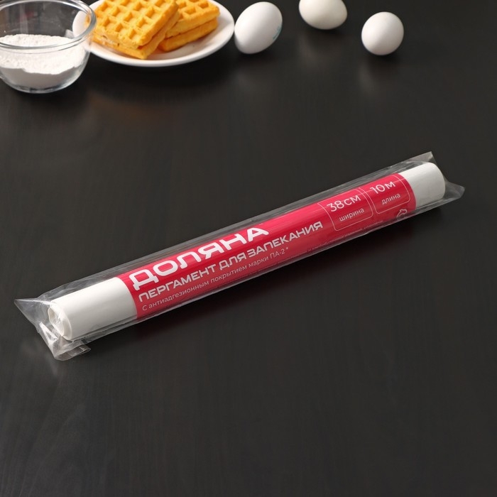 Пергамент силиконизированный Доляна, 38 см×10 м, белый Пергамент силиконизированный Доляна, 38 см×10 м, белый