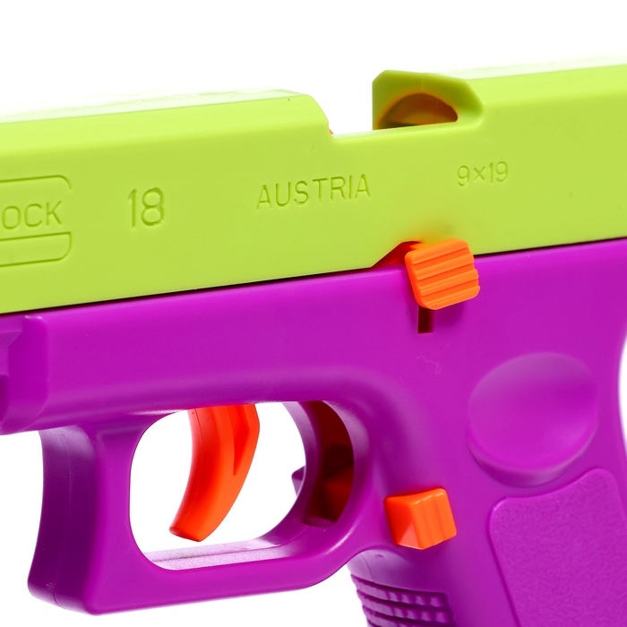 Пистолет детский «Глок», стреляет мягкими пулями, вылетают гильзы, автоматическая перезарядка Пистолет детский «Глок», стреляет мягкими пулями, вылетают гильзы, автоматическая перезарядка