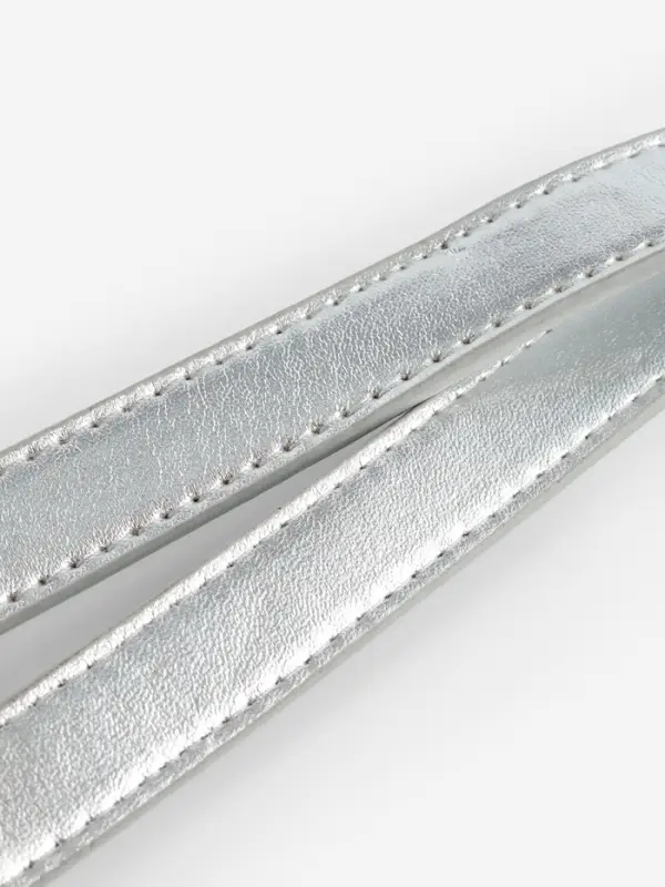 Ручка для сумки, с цепочками и карабинами, 120&times;1.8 см, цвет серебряный