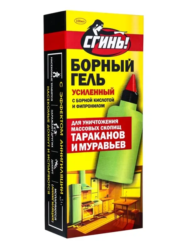 Средство от тараканов Дохлокс &laquo;Сгинь&raquo; №76, гель, борный, усиленный, флакон, 100 мл