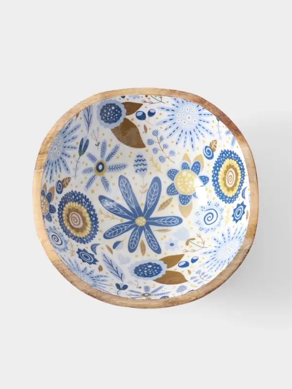 Салатник &laquo;Васильки&raquo;, 23&times;23&times;10.5 см, дерево манго