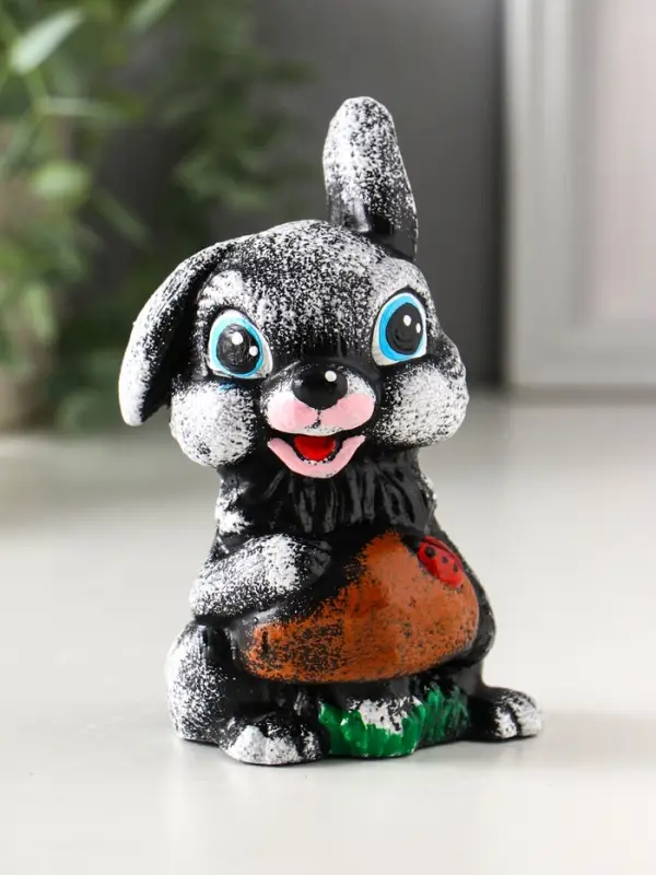 Фигура "Зайчонок с грибком" 12х8х7 см