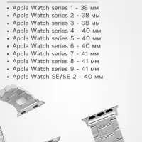 Ремешок для Apple Watch 38 40 41 мм, металлический, серебристый