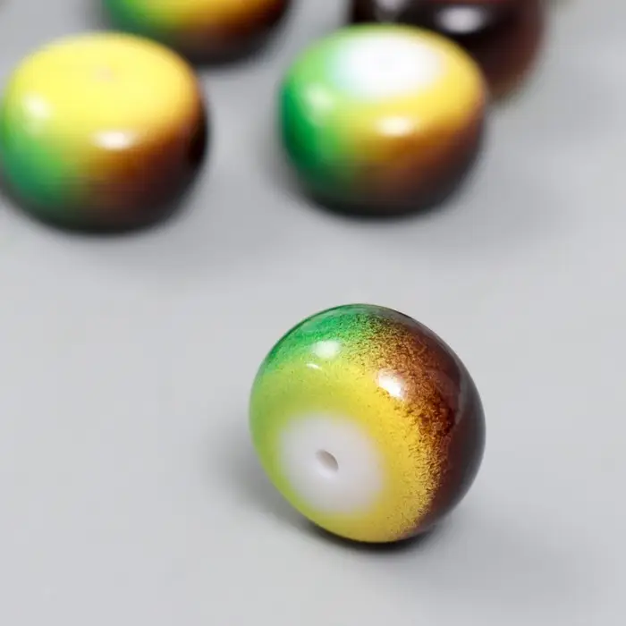 Бусины для творчества пластик Бусины для творчества пластик "Зелёно-шоколадные" набор 10 шт 1,4х2х2 см