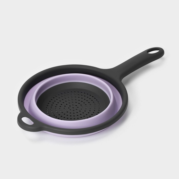 Дуршлаг складной Доляна «Волна», d=20 см, цвет сиреневый Дуршлаг складной Доляна «Волна», d=20 см, цвет сиреневый