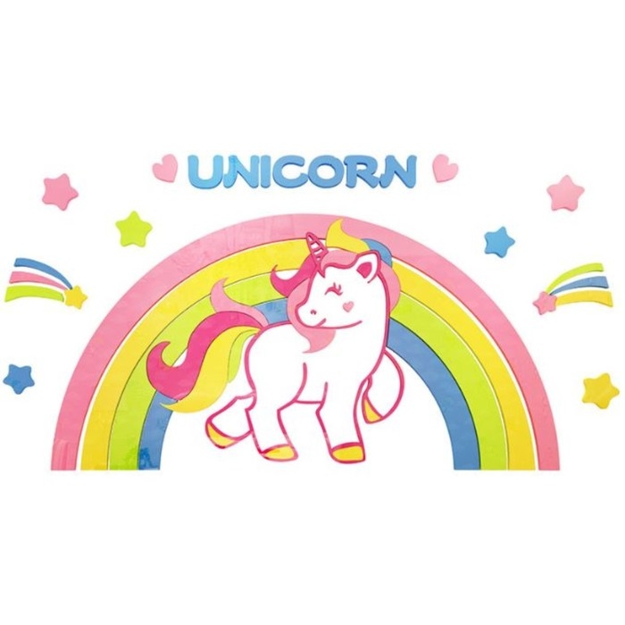 Наклейки интерьерные Наклейки интерьерные "Единорог", детский декор на стену, панно 120 х 58 см