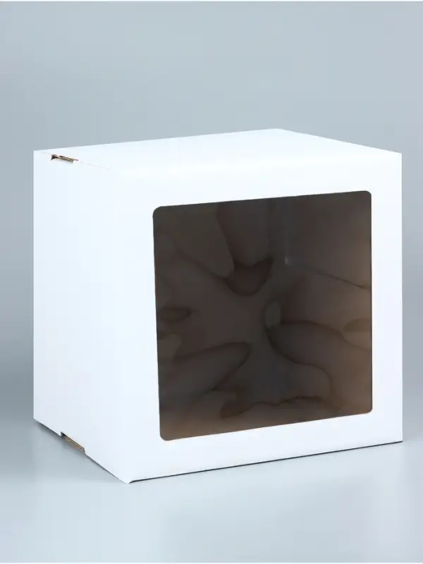 Коробка под торт, с окном, белая, 30&times;30&times;30 см