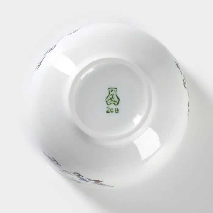 Пиала Добрушский завод &laquo;Гуси&raquo;, 330 мл, d=11 см, фарфор, белая, рисунок МИКС