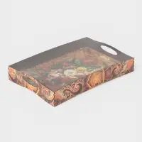 Поднос с ручками Дарим Красиво &laquo;Цветы&raquo;, дерево, 30&times;20&times;4.5 см, разноцветный