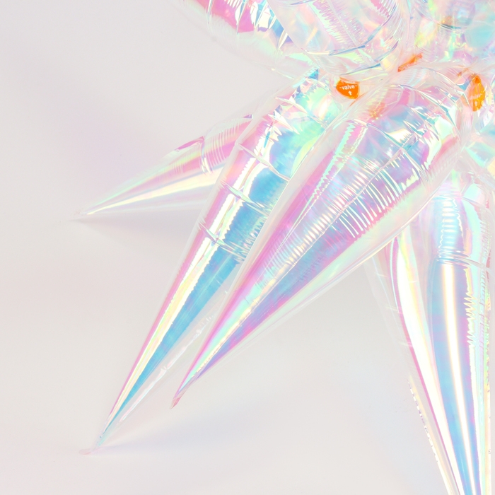 Шар фольгированный 27 Шар фольгированный 27" «Звезда 3D», цвет прозрачный перламутровый градиент