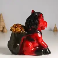 Копилка "Огненный конь с деньгами" 21 см, красный