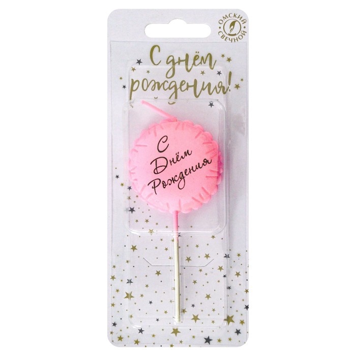 Свеча в торт  Свеча в торт "Воздушный шарик",  розовый