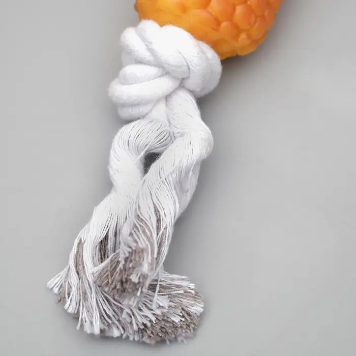 Игрушка на канате &laquo;Кукуруза&raquo; для собак, 30 см, кукуруза 14 см, жёлтая