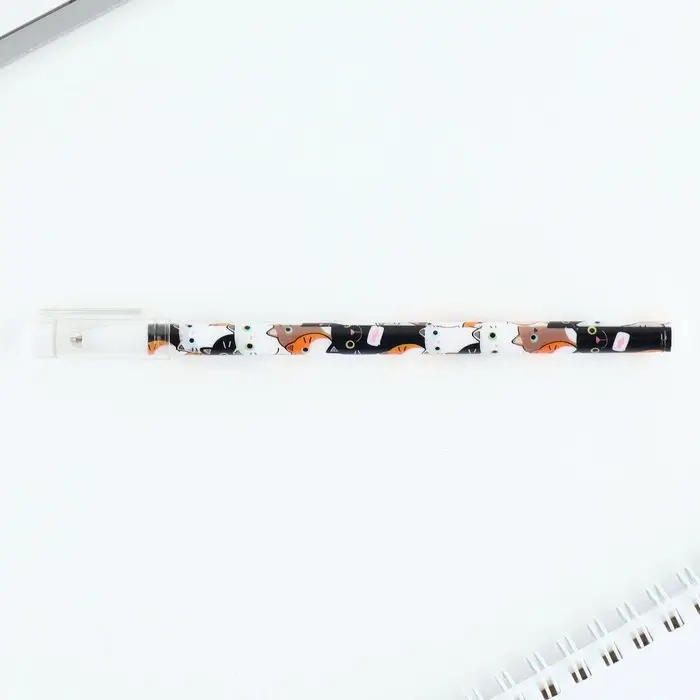 Ручка шариковая синяя паста 0.5 мм с колпачком &laquo;Котики&raquo; пластик