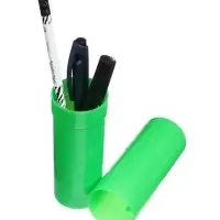 Пенал - тубус Calligrata, 40&times;195 мм, пластиковый, зеленый