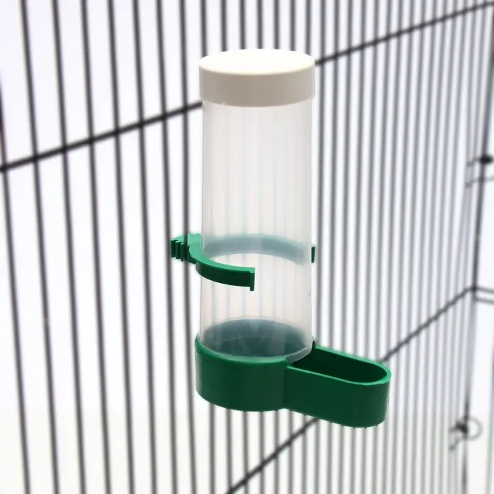 Поилка-кормушка для птиц с крышкой, 150 мл, 4&times;13 см, зелёная