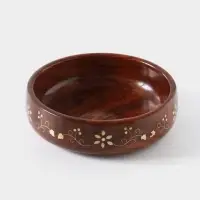 Чаша &laquo;Стебель&raquo;, 17.5&times;17.5&times;5 см, дерево шишам