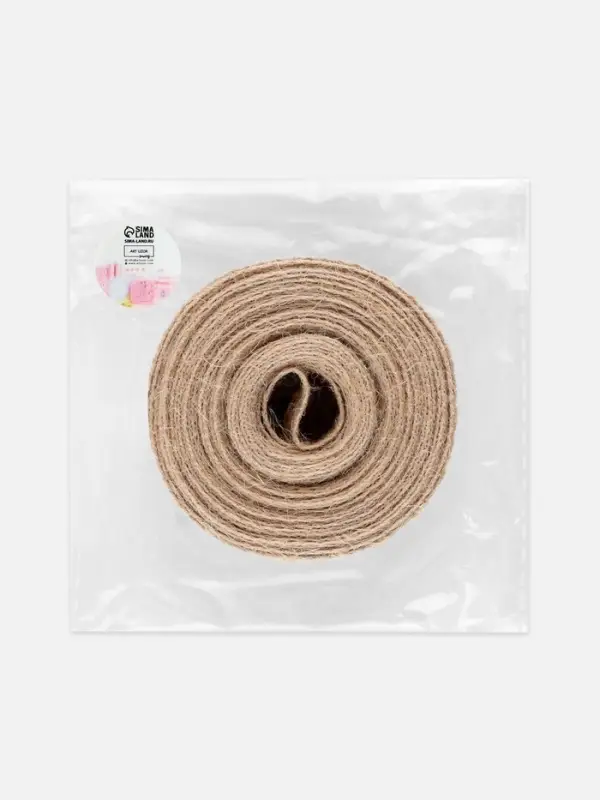 Лента текстильная, 25 мм, 4.5&plusmn;0.5 м, бежевая