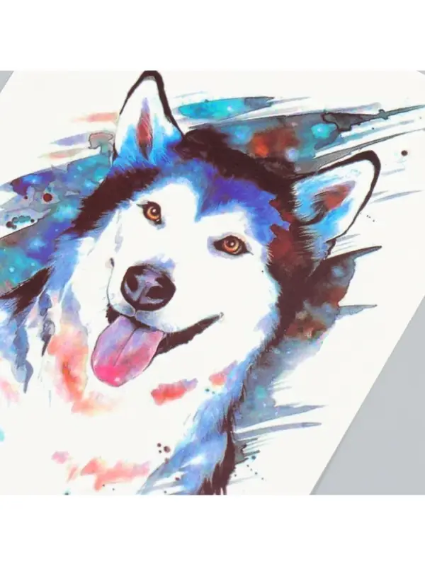 Переводная тату на тело цветная «Хаски», 21×14.8 см