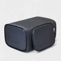 Плетёная корзина для белья с крышкой "Лён" 75л 43×32×60см, цвет графит Плетёная корзина для белья с крышкой "Лён" 75л 43×32×60см, цвет графит