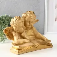 Фигура "Два ангела с книгой" 23х28х19 см, слоновая кость Фигура "Два ангела с книгой" 23х28х19 см, слоновая кость