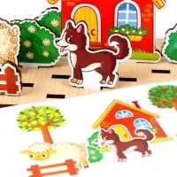 Настольная игра WoodLand Toys &laquo;Панорама. Ферма&raquo;, 32 детали