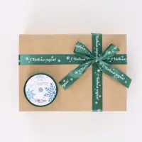 Лента атласная &laquo;С Новым годом!&raquo;, 2 см &times; 5 м, зелёная