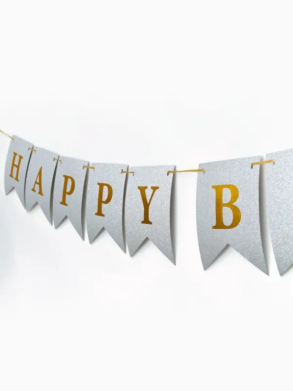 Гирлянда на ленте &laquo;Happy Birthday&raquo; серебряная