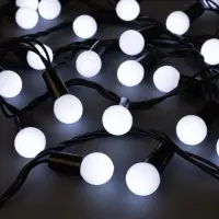 Гирлянда &laquo;Нить&raquo; 20 м с насадками &laquo;Шарики 1.5 см&raquo;, IP44, тёмная нить, 200 LED, свечение белое, 8 режимов, 220 В