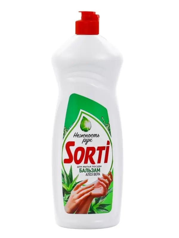 Средство для мытья посуды Sorti, гель-бальзам с алоэ вера, 900 мл