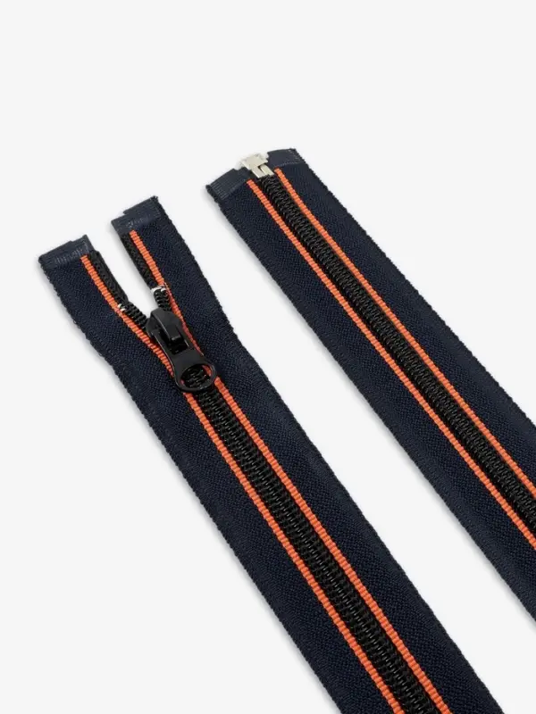 Молния &laquo;Спираль&raquo;, №5, разъёмная, замок автомат, 80 см, оранжевая, тёмно-синяя