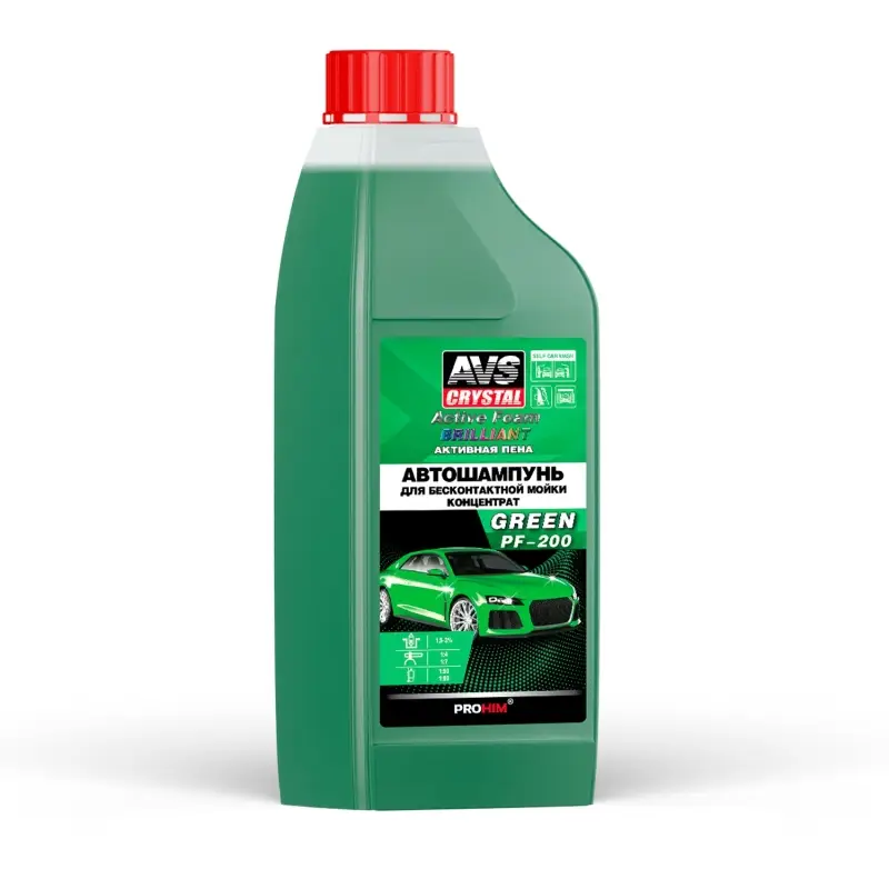 Автошампунь для б/к мойки AVS "Active Foam Brilliant" 1: 4-7 PF-200 GREEN 1 кг