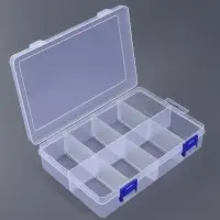 Органайзер для хранения мелочей, с подвесом, передвижные перегородки, 8 секций, 20&times;13.5&times;4.5 см, прозрачный