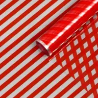 Пленка прозрачная с рисунком «Диагональ» Красный 0.7×8.2±5%м