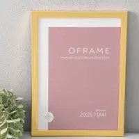 Фоторамка для фото 21х29,7 см (А4) "Oframe", пластик, золото, (пластик экран)