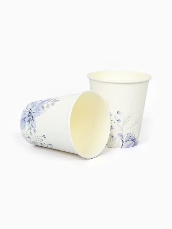 Стакан одноразовый бумажный &laquo;Сиреневые цветы&raquo;, 250 мл