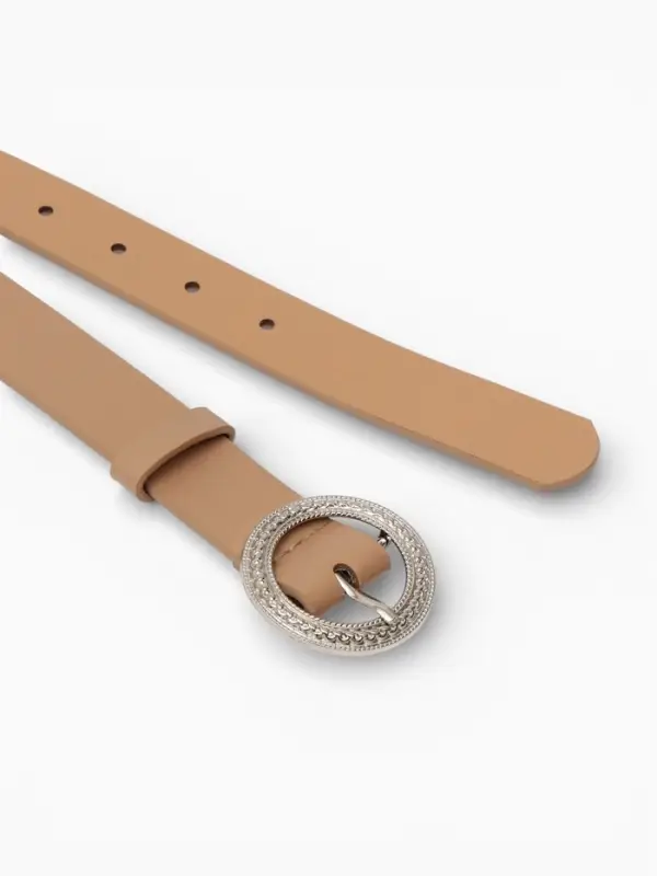 Ремень женский, 1 прокол, 3.5&times;110 см, без винта, бежевый