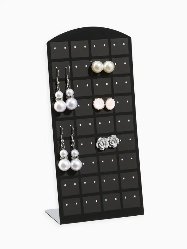 Подставка под серьги QF, 36 пар, 9&times;4.5&times;19 см, чёрная