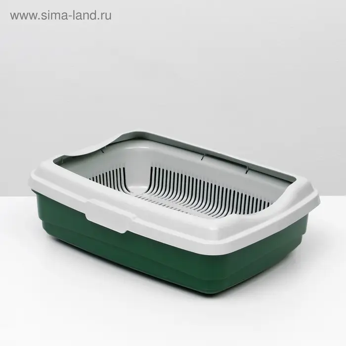 Лоток большой с сеткой и бортиком Atlantis &laquo;Стандарт&raquo;, 43&times;33&times;12.5 см, зеленый