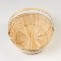 Корзина плетёная, 26&times;26&times;12 см, ручка h=18 см, бамбук, натуральный цвет